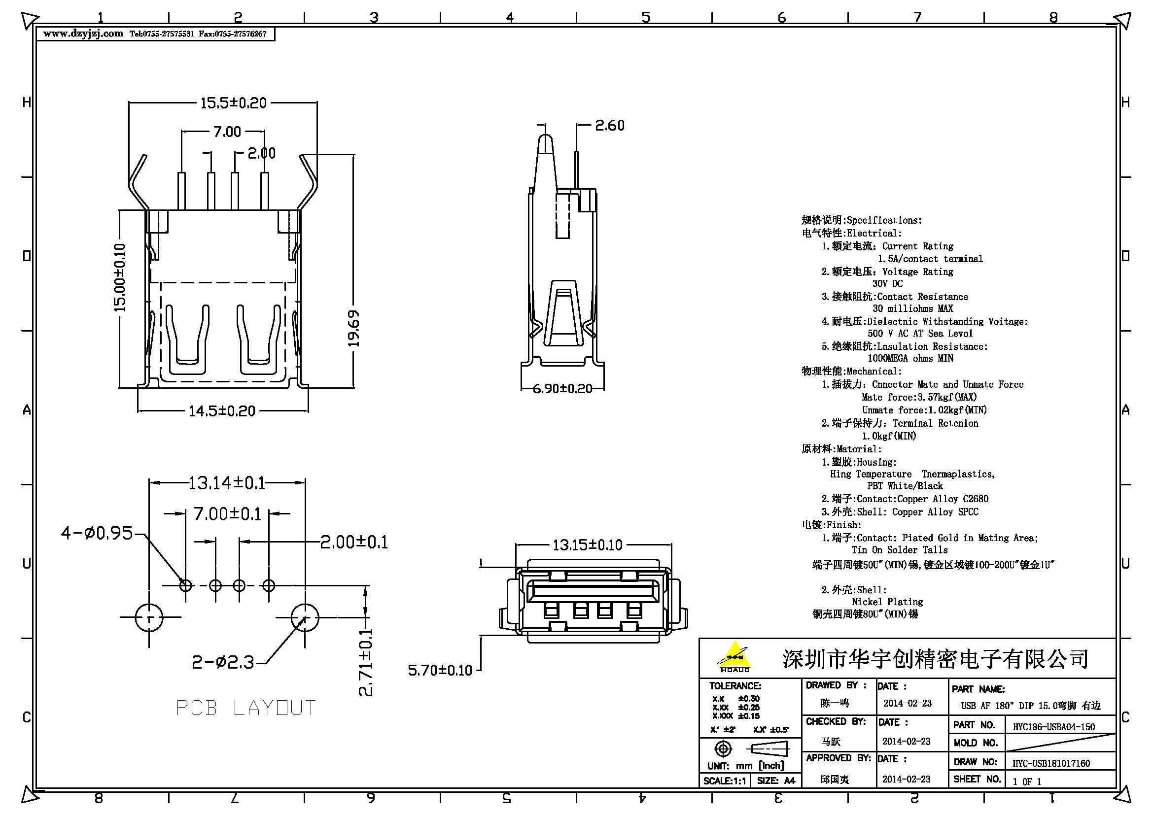 USB AF 180°DIP 15.0弯脚 有边产品图.jpg