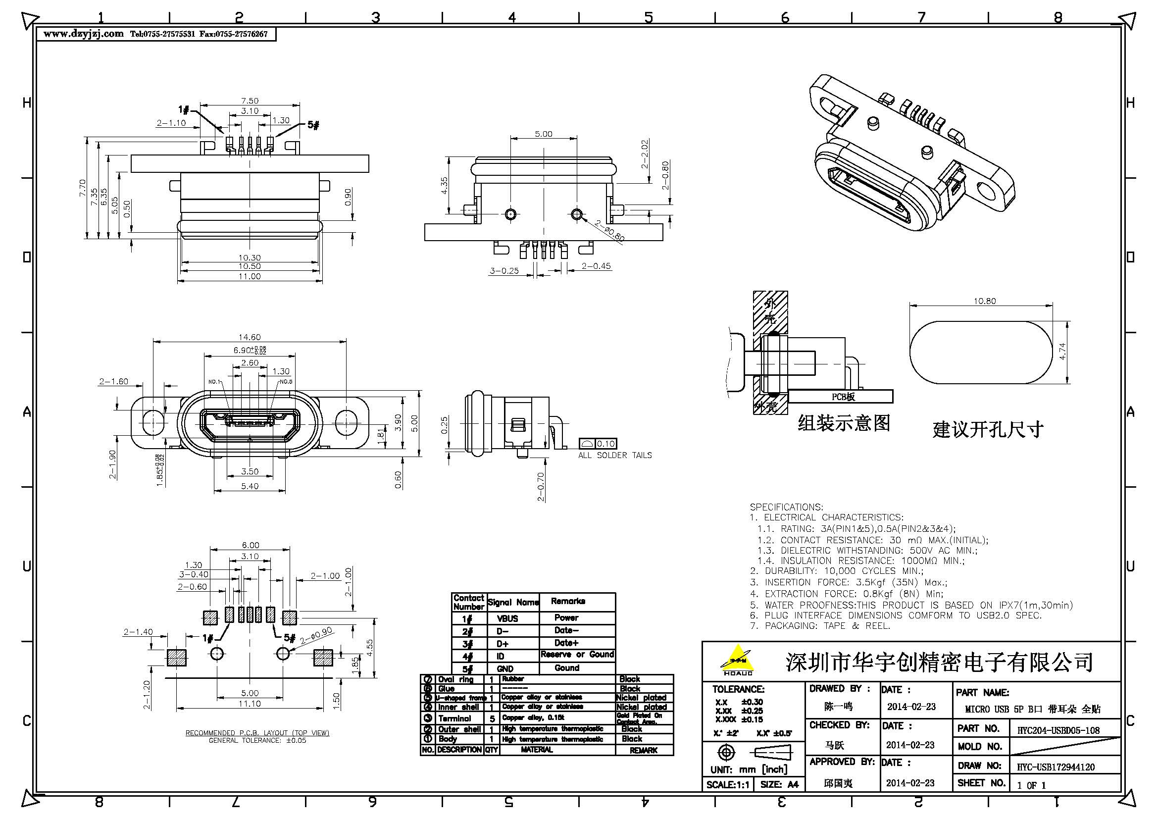 MICRO USB 5P B口 带防水胶圈 带耳朵 全贴产品图.jpg